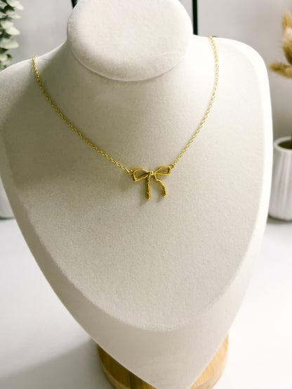 N48 - PREPPY BOW NECKLACE 18KGF